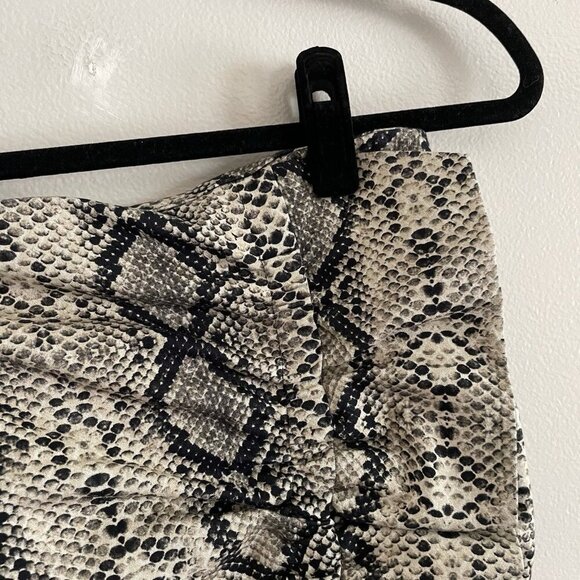 Zara Women Size M Snakeskin Animal Print High Rise Ruched Ruffle Mini Skirt - Picture 5 of 9